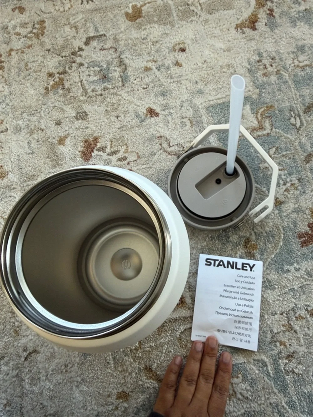 Stanley White and Taupe Flip Straw Jug - Picture 3 of 3